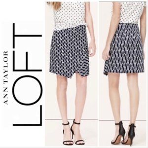 Loft Navy and White Crossover Skirt